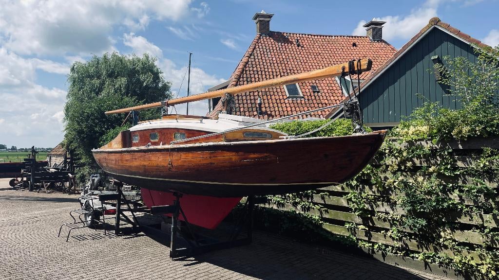 houten 8 meter kajuitzeiljacht, Watersport en Boten, Kajuitzeilboten en Zeiljachten, Ophalen, Gebruikt, Hout, Benzine