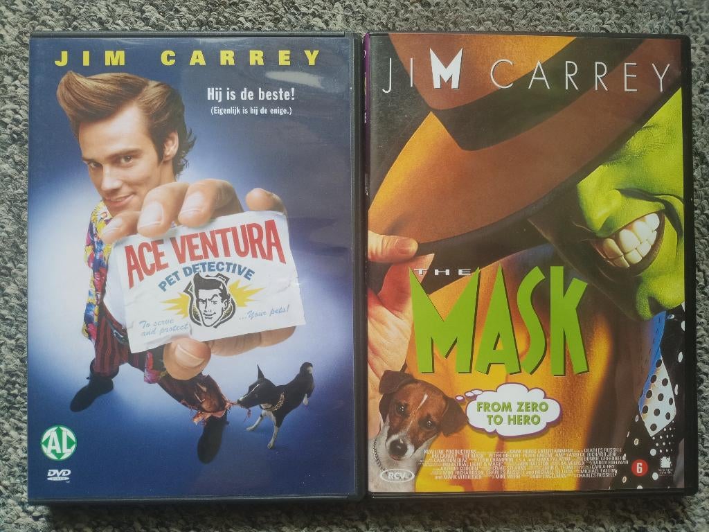 Jim Carrey - The Mask en Ace Ventura, Alle leeftijden, Ophalen of Verzenden, Zo goed als nieuw, Actiekomedie