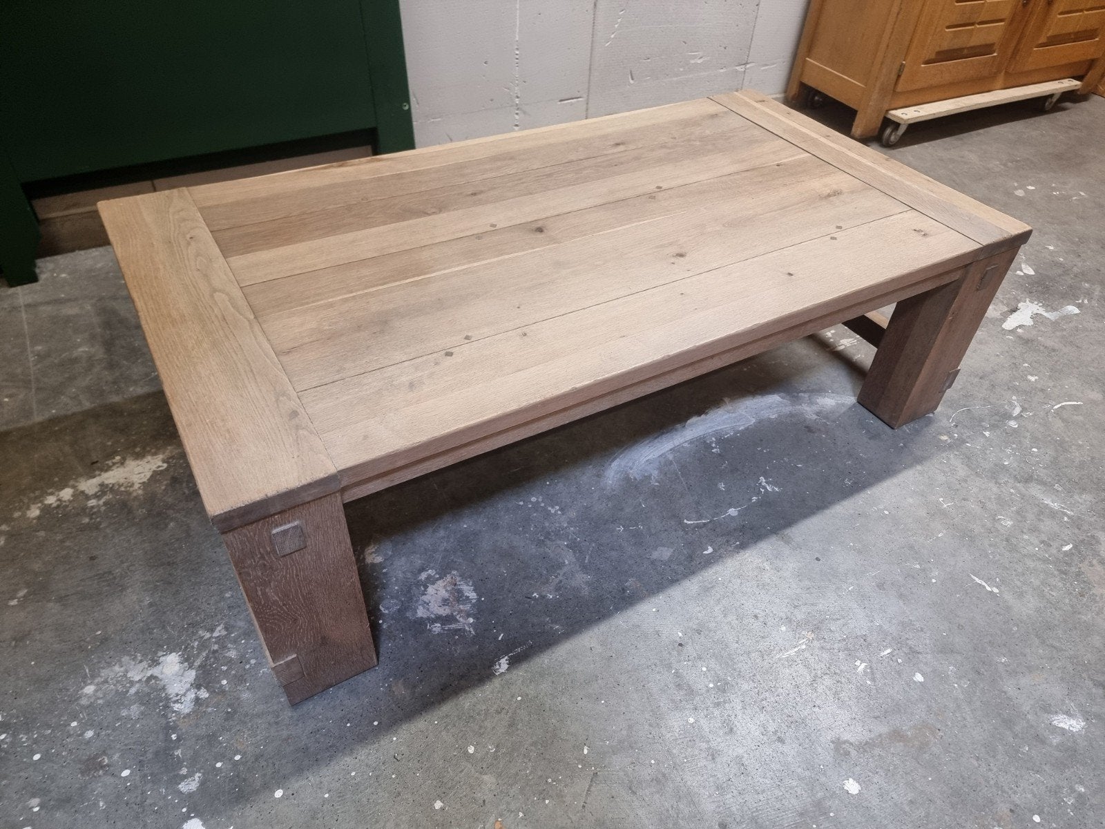 Robuuste Eikenhouten Salontafel - Landelijke Stijl, Ophalen, Gebruikt, 100 tot 150 cm, Eikenhout