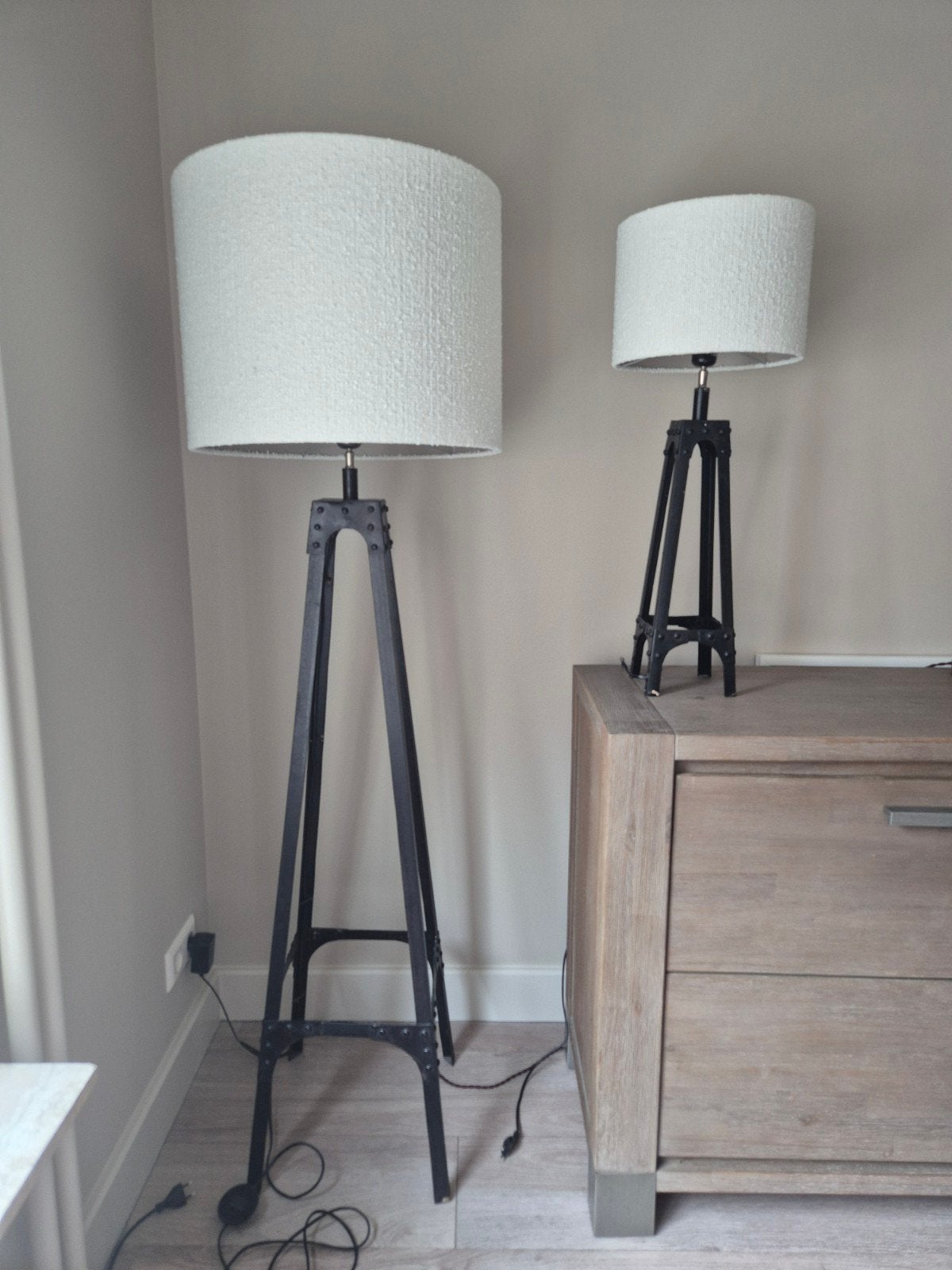 Van de Heg Staande en Tafellamp lamp met Bolero Lampenkappen, Ophalen, Zo goed als nieuw, E27 (groot), 100 tot 150 cm