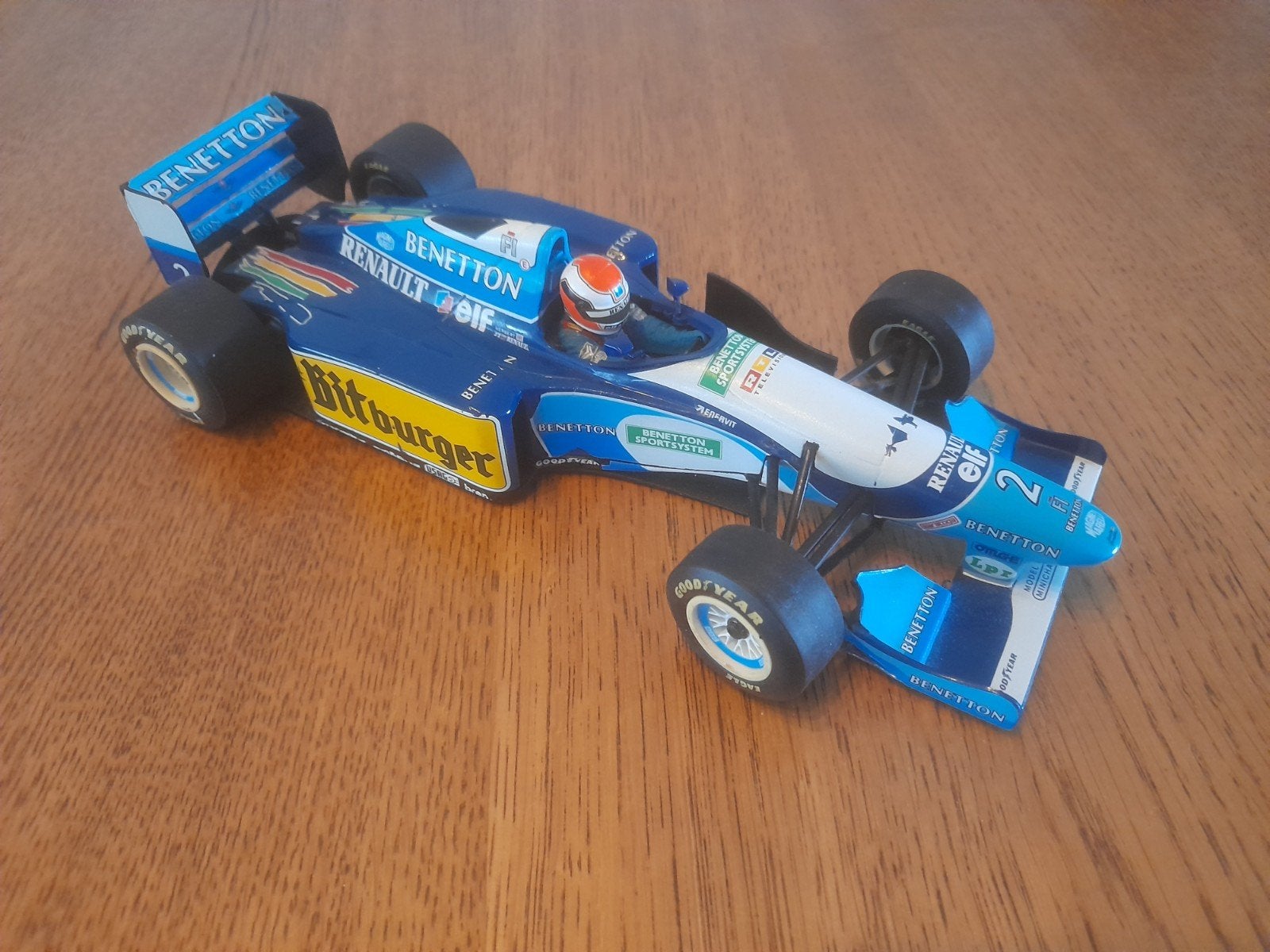 Benetton B195 1:18 Minichamps, Ophalen of Verzenden, Gebruikt, Auto, MiniChamps