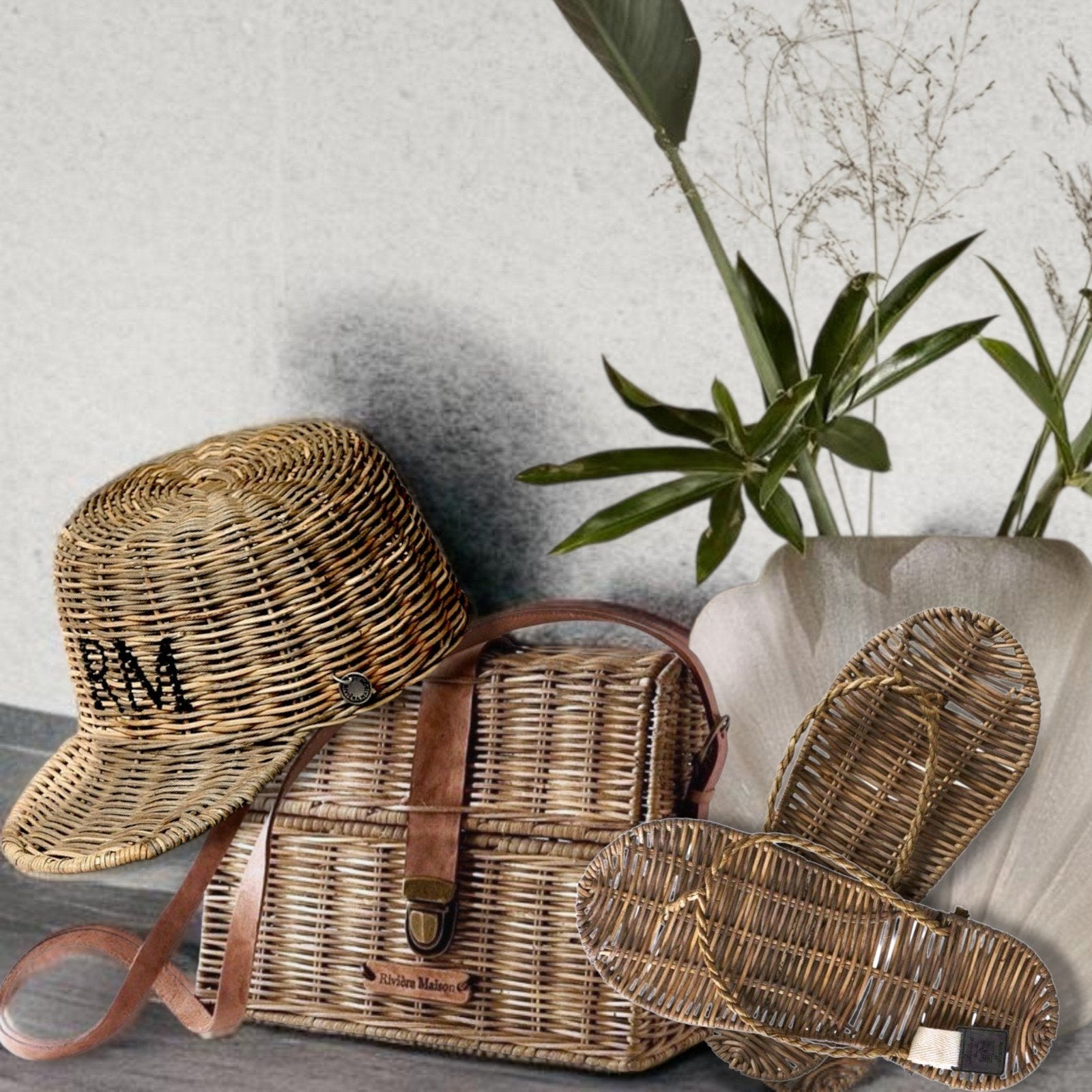Rustic rattan Rivièra maison set, Huis en Inrichting, Woonaccessoires | Overige, Ophalen of Verzenden