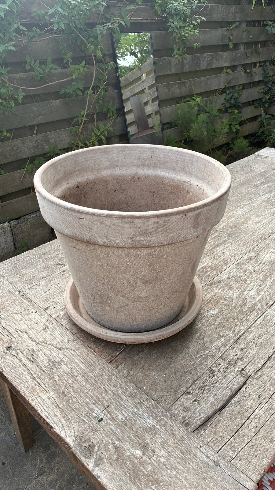 Planten pot beige, Gebruikt, Rond, Binnen, Minder dan 40 cm