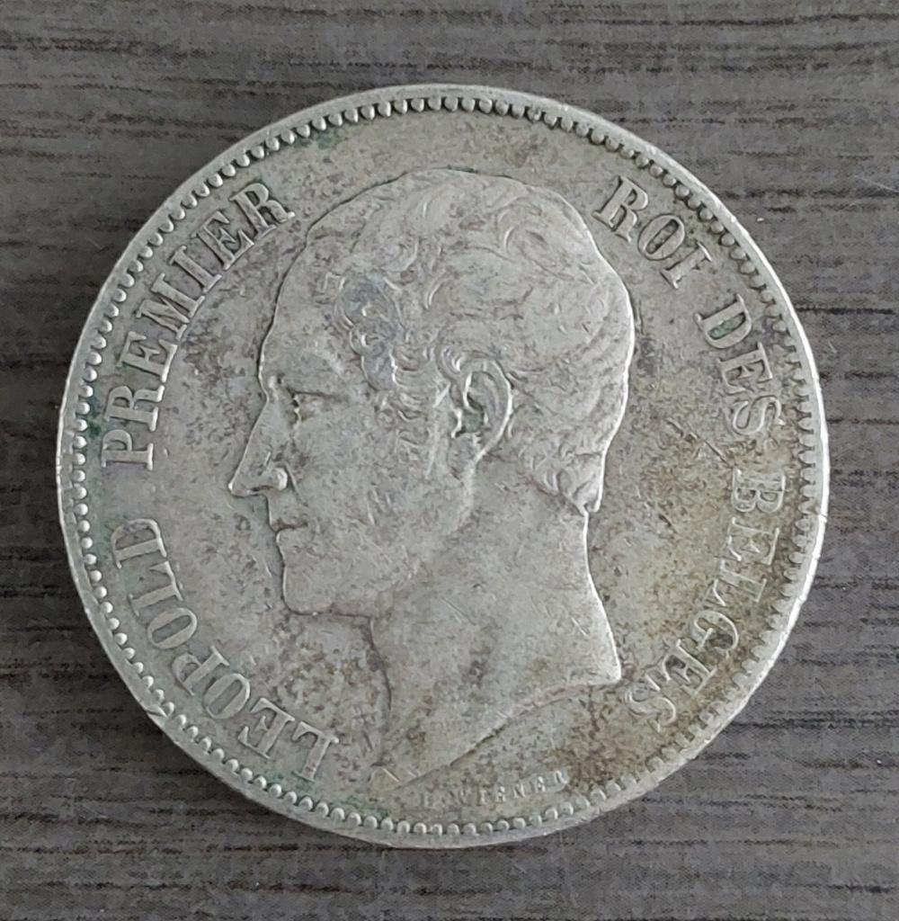 Zilveren 5 francs 1853 Leopold 1, Zilver, Ophalen of Verzenden, Losse munt, Zilver