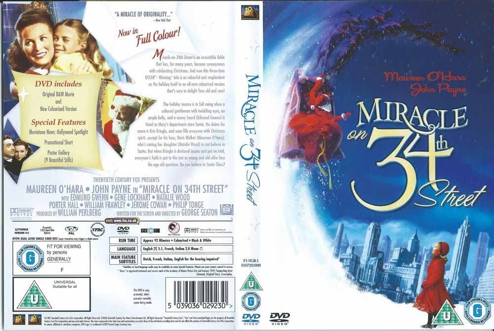 Miracle on 34th Street 1947 Ingekleurde en Zwartwit versie, Vanaf 16 jaar, Ophalen of Verzenden, Zo goed als nieuw