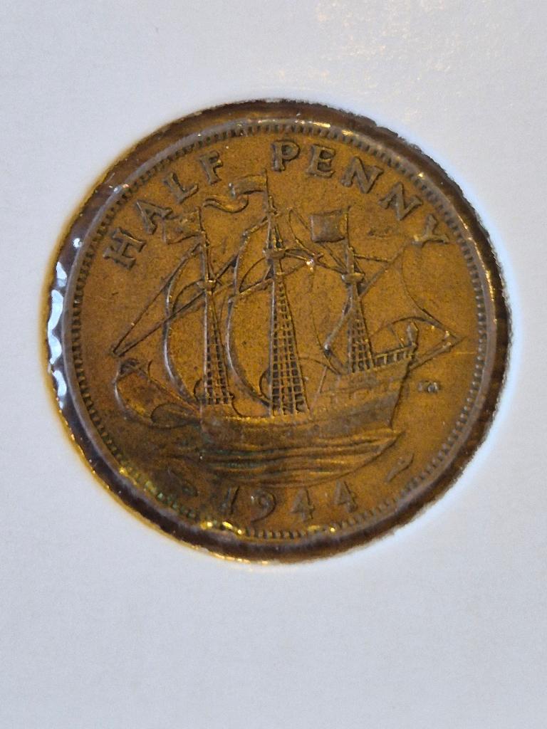 Verenigd Koninkrijk - ½ Penny 1944, Postzegels en Munten, Munten | Europa | Niet-Euromunten, Verzenden, Overige landen, Losse munt