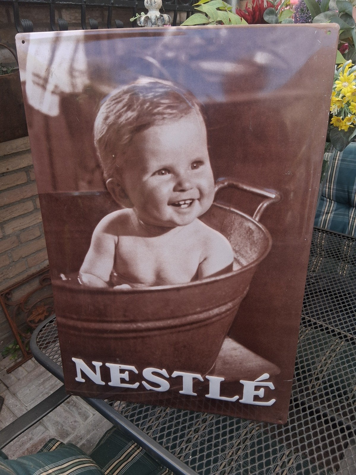 Baby plaat van nestle, Ophalen of Verzenden, Gebruikt, Reclamebord