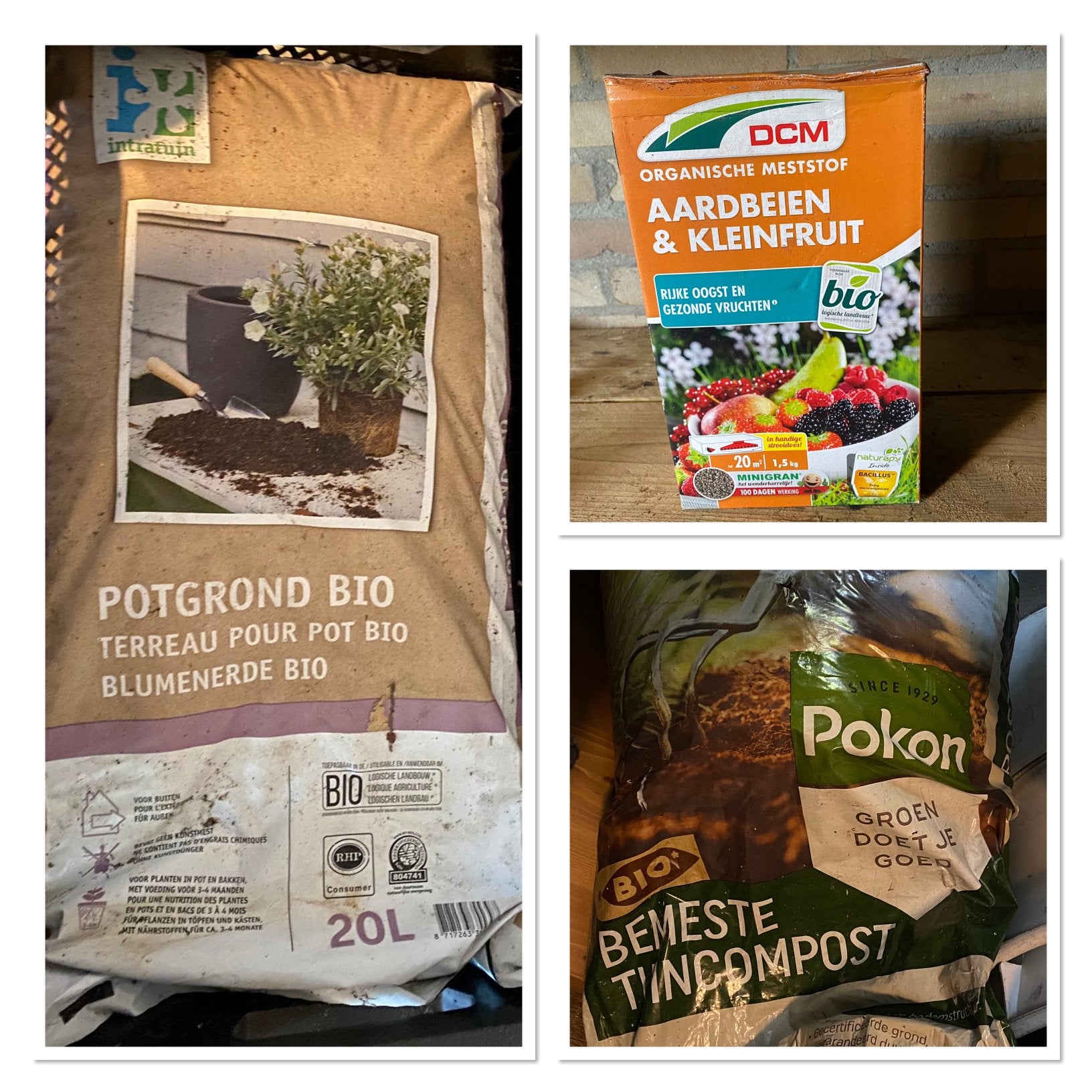 Bio potgrond, bemeste compost en meststof voor aardbeien, Ophalen of Verzenden, Potgrond