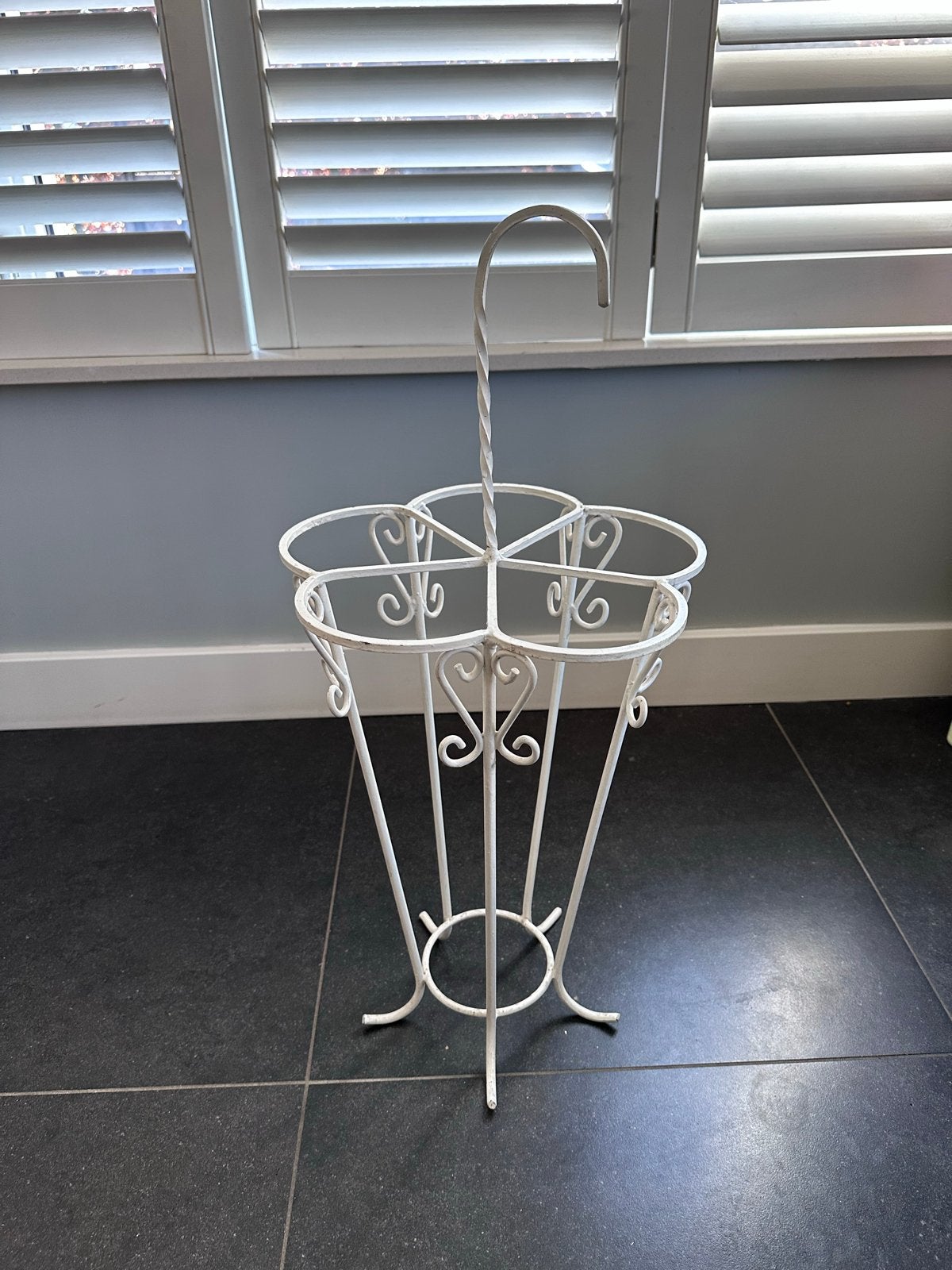 Vintage paraplubak wit metaal, Huis en Inrichting, Woonaccessoires | Paraplubakken, Ophalen of Verzenden, Gebruikt, Metaal