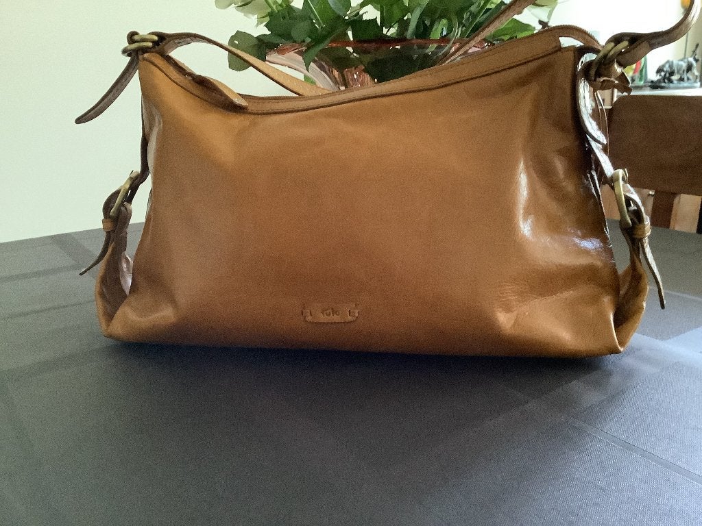Leren vintage tasje, Ophalen of Verzenden, Overige kleuren, Handtas