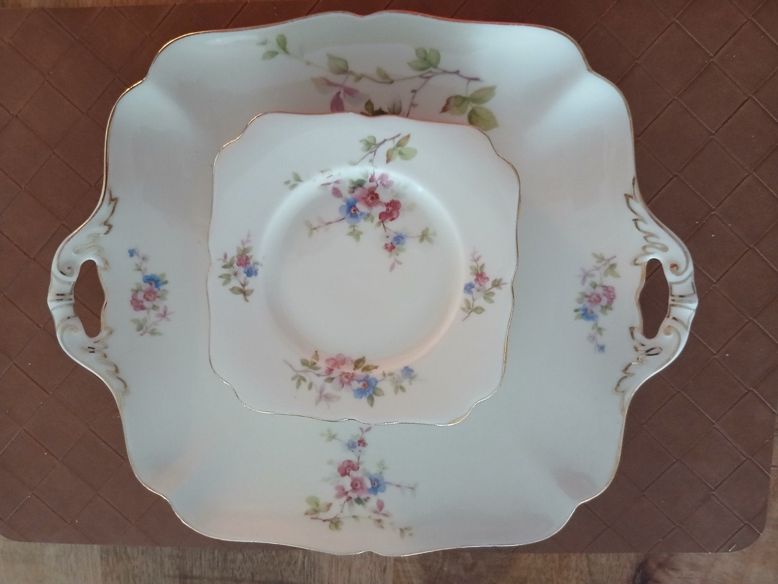 Hutschenreuther Hohenberg Gebakstel - 6 Gebaksbordjes, Antiek en Kunst, Ophalen of Verzenden