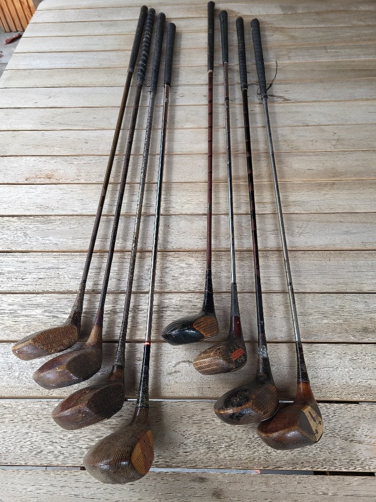 Vintage houten golfclubs / decoratie / verzameling, Ophalen