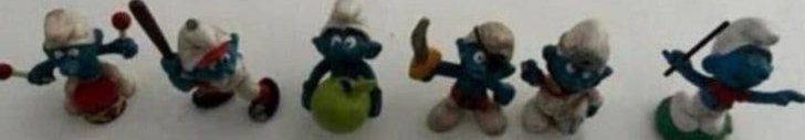6 Oude Leuke Vintage Blauwe Smurfen -Schleich Peyo Collectie, Ophalen of Verzenden, Gebruikt, Verschillende Smurfen