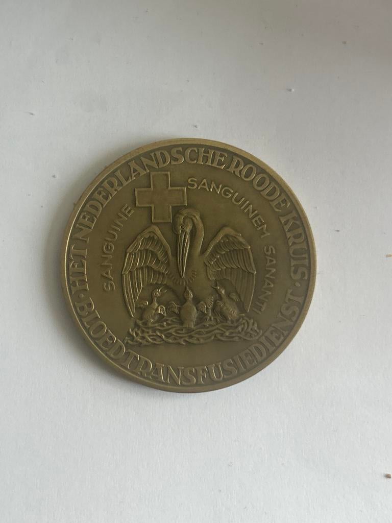 Zeldzame Medaille Rode Kruis Bloedtransfusiedienst, Ophalen, Brons, Nederland