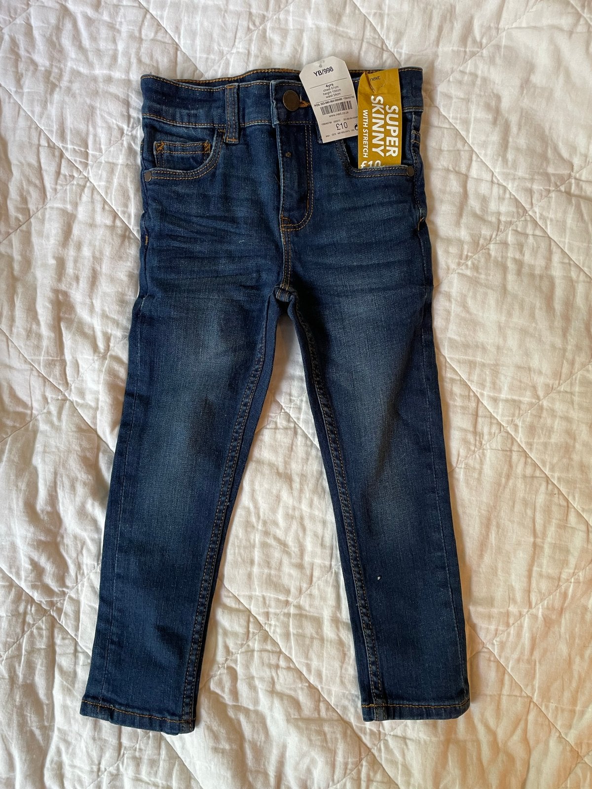 Nieuwe Next Super Skinny Jeans voor Jongens - Maat 4 jaar, Ophalen, Nieuw, Jongen, Broek
