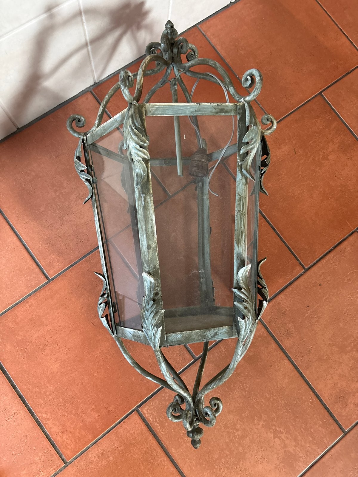 Grote metalen hanglantaarn, Antiek en Kunst, Ophalen