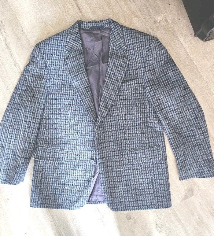 Vintage Harris Tweed Oeben & Thoben Colbert Maat L, Maat 52/54 (L), Harris Tweed, Meerkleurig, Ophalen of Verzenden