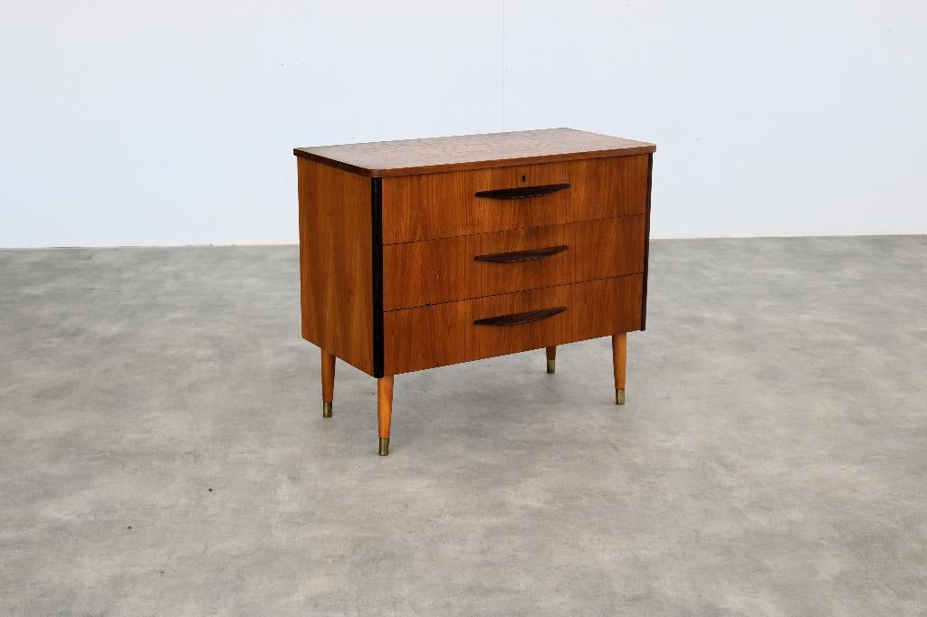 vintage ladekast | kast | jaren 60 | Zweeds, Huis en Inrichting, Kasten | Ladekasten, Gebruikt, ., Teakhout, 3 of 4 laden