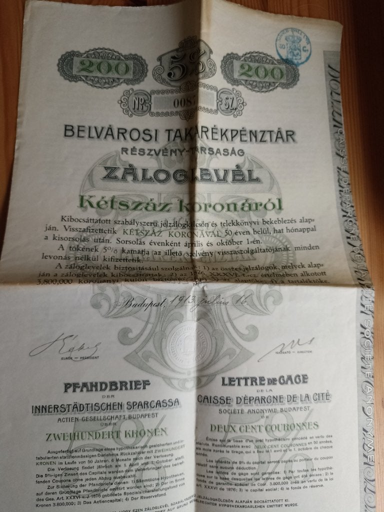 Oude pandbrieven, couponnen, Ophalen of Verzenden, Voor 1920, Overige typen