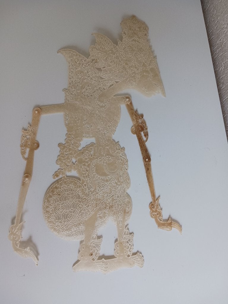 Wajang Kulit schaduwpop, Beige, Ophalen, Pop, Natuurlijk materiaal