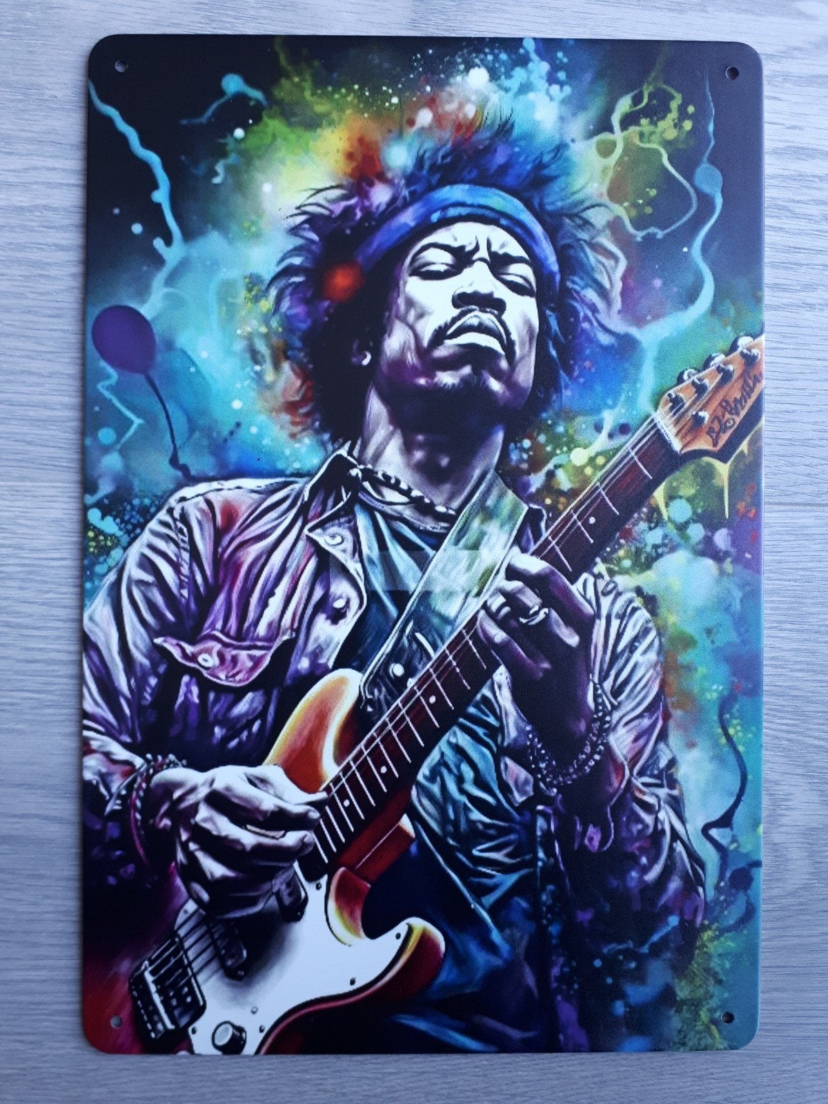 Jimi Hendrix 20x30 cm Metalen Reclamebord, Verzenden, Nieuw, Poster, Artwork of Schilderij