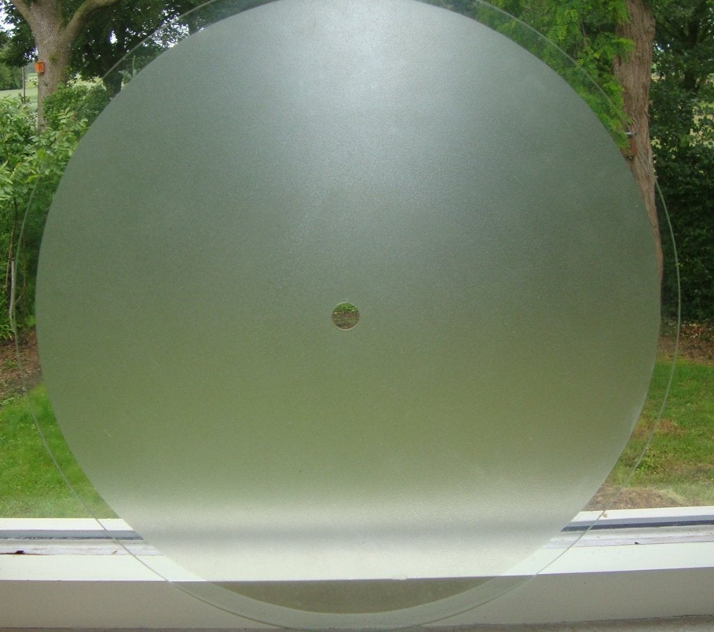 rond glazen blad, Ophalen
