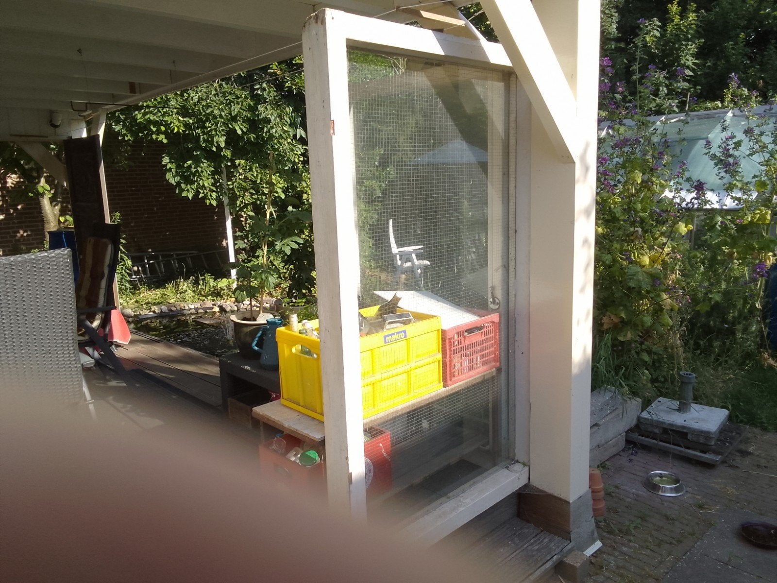 Kozijnen met draadglas 2 st afm 180x109cm, Tuin en Terras, Overkappingen, Ophalen, Gebruikt, Overige typen