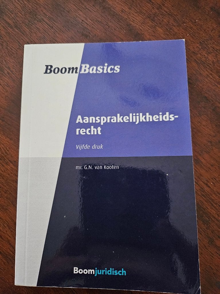 Boom Basics Aansprakelijkheidsrecht, Boeken, Studieboeken en Cursussen, Ophalen of Verzenden, Beta, Zo goed als nieuw, HBO