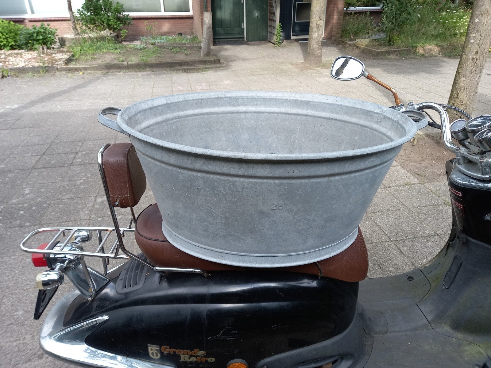 Grote zinken teil  - Vintage wasketel, Antiek en Kunst, Ophalen of Verzenden