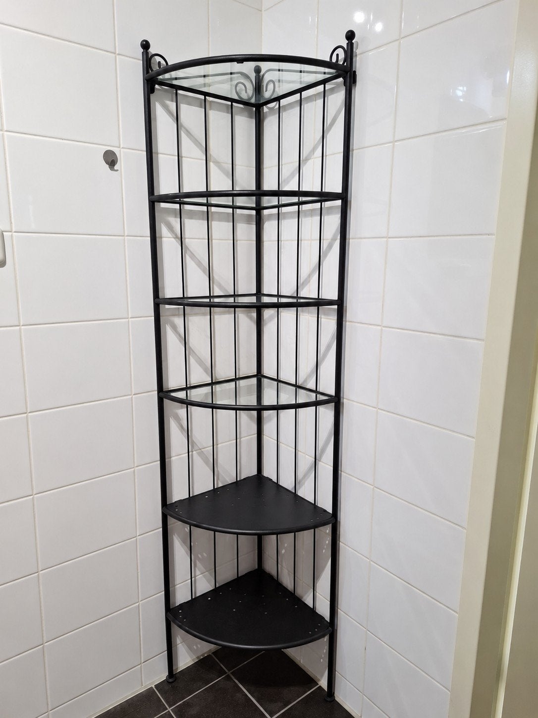 Ikea RÖNNSKÄR corner open hoekkast, zwart, Ophalen, (Half)hoge kast, 50 tot 100 cm, Zo goed als nieuw