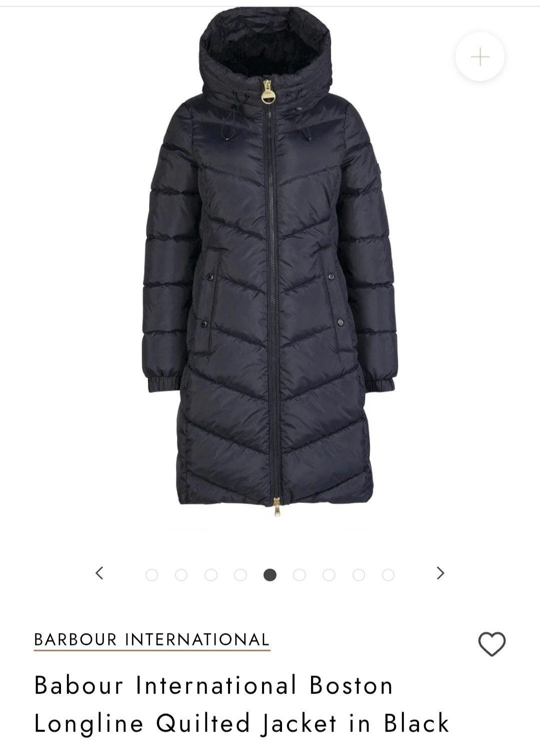 Barbour Boston Longline Winterjas dames lang 38/40, Maat 38/40 (M), Barbour, Zwart, Ophalen of Verzenden