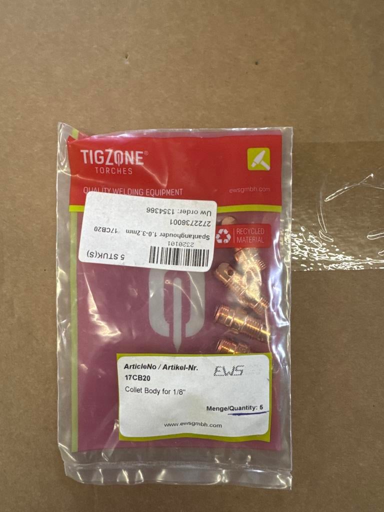 TIGZONE Spantanghouder 1.0-3.2mm 17CB20 (5 stuks), Ophalen of Verzenden, Nieuw, Tig