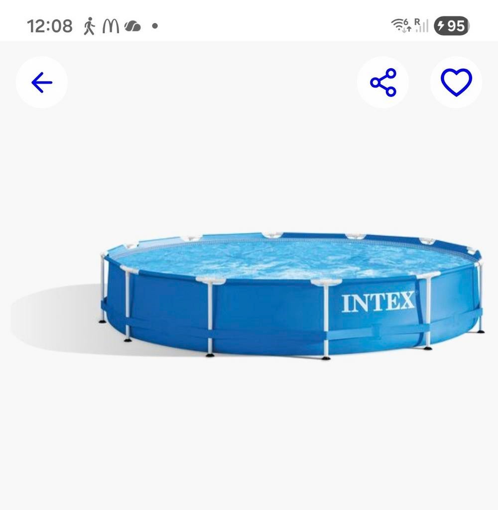 Rond Intex zwembad 366 cm breed (gratis af te halen), Gebruikt, Minder dan 80 cm, Rond, 300 cm of meer