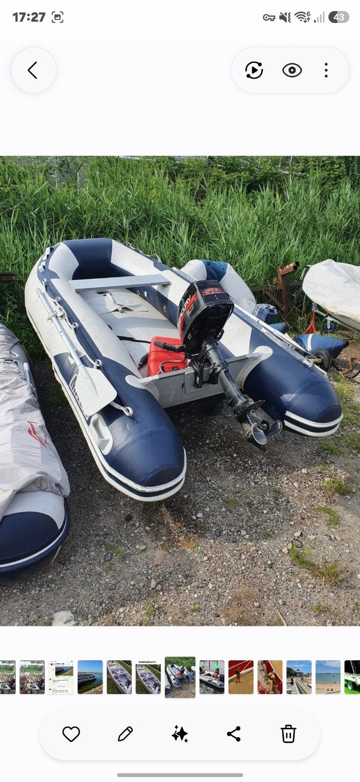 Complete boot met 5 pk motor en handtrailer, Ophalen, Gebruikt
