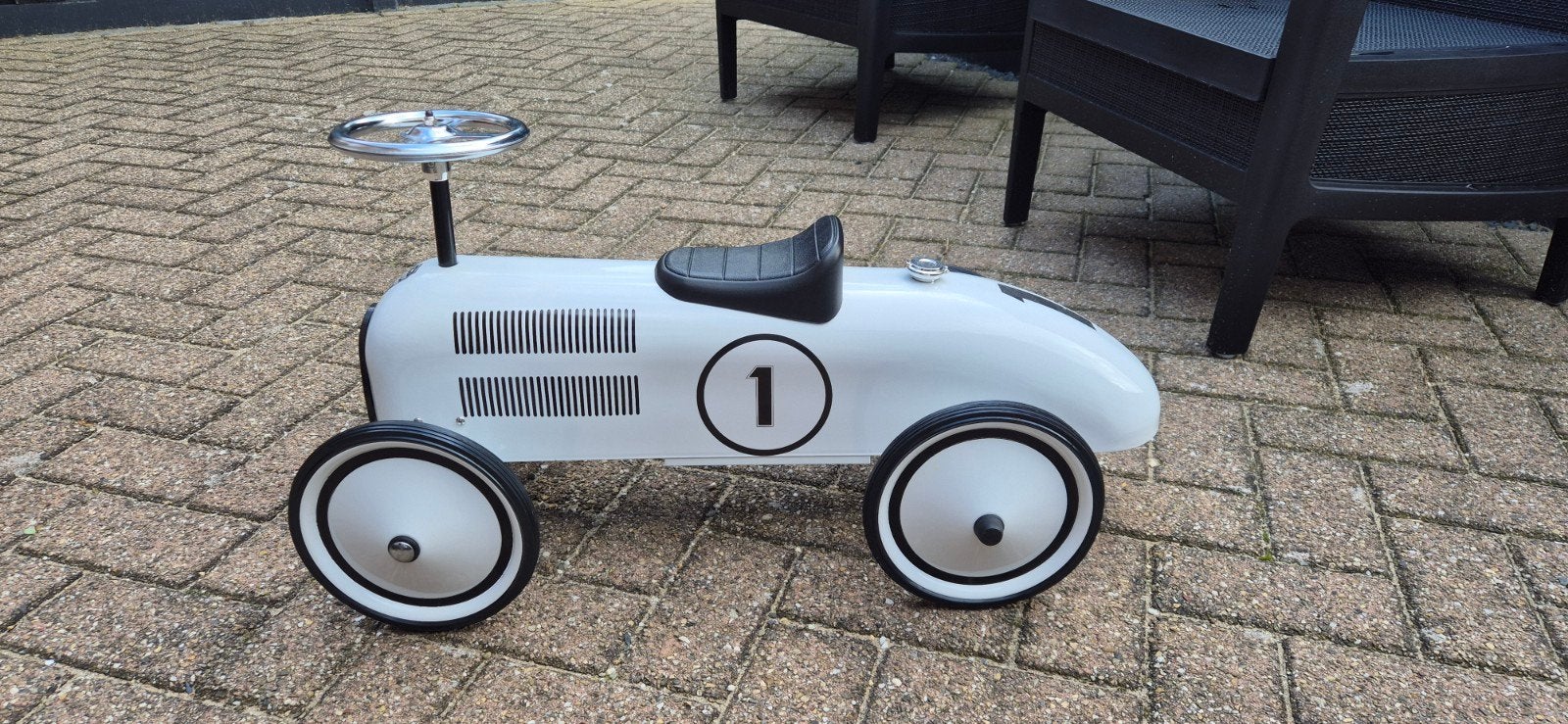 Retro loopauto Metro Roller - Wit, Ophalen of Verzenden, Nieuw, Loopvoertuig