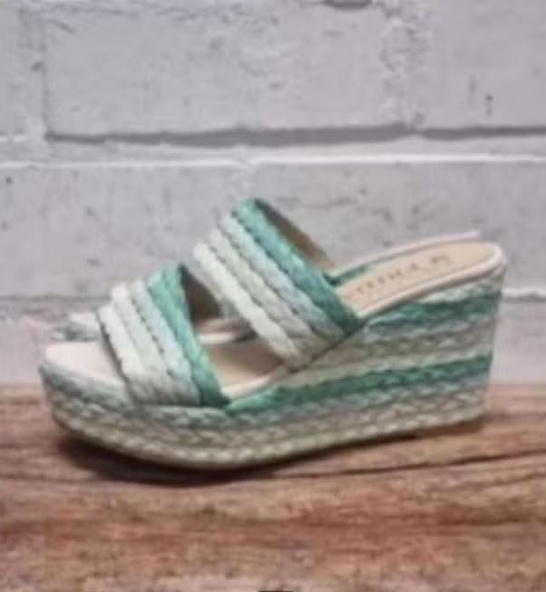 Frida - Mooie raffia sleehakken maat 38 - Nieuw - Heartmind, Frida, Nieuw, X, Sandalen of Muiltjes