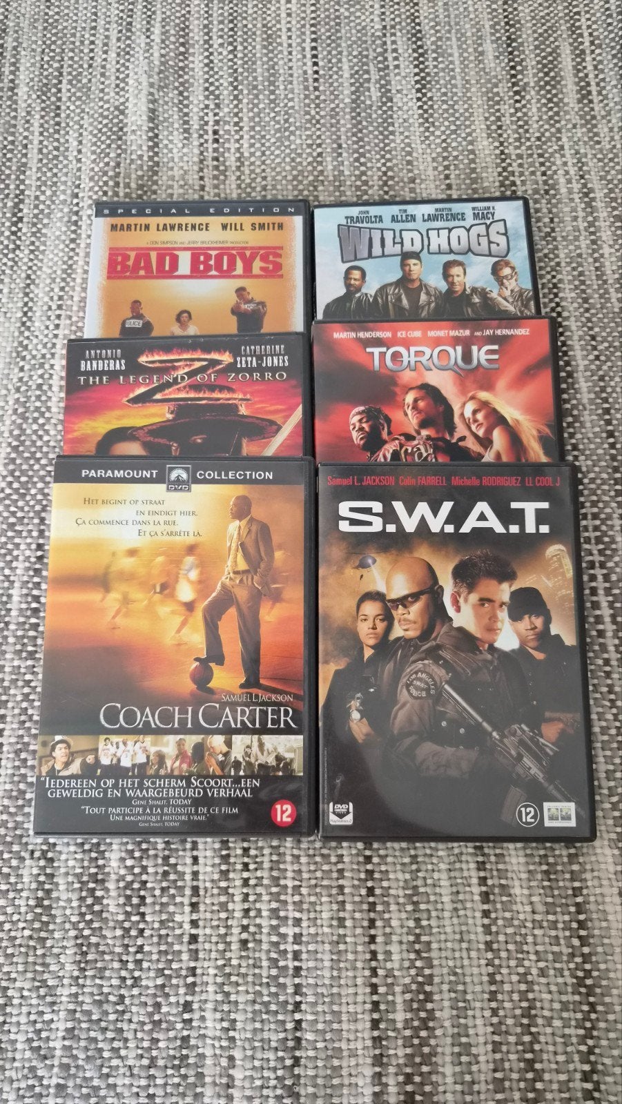 6 originele actie/avontuur DVD's: Bad Boys, S.W.A.T. e.a., Engels, Nederlands, Actie, Ophalen of Verzenden