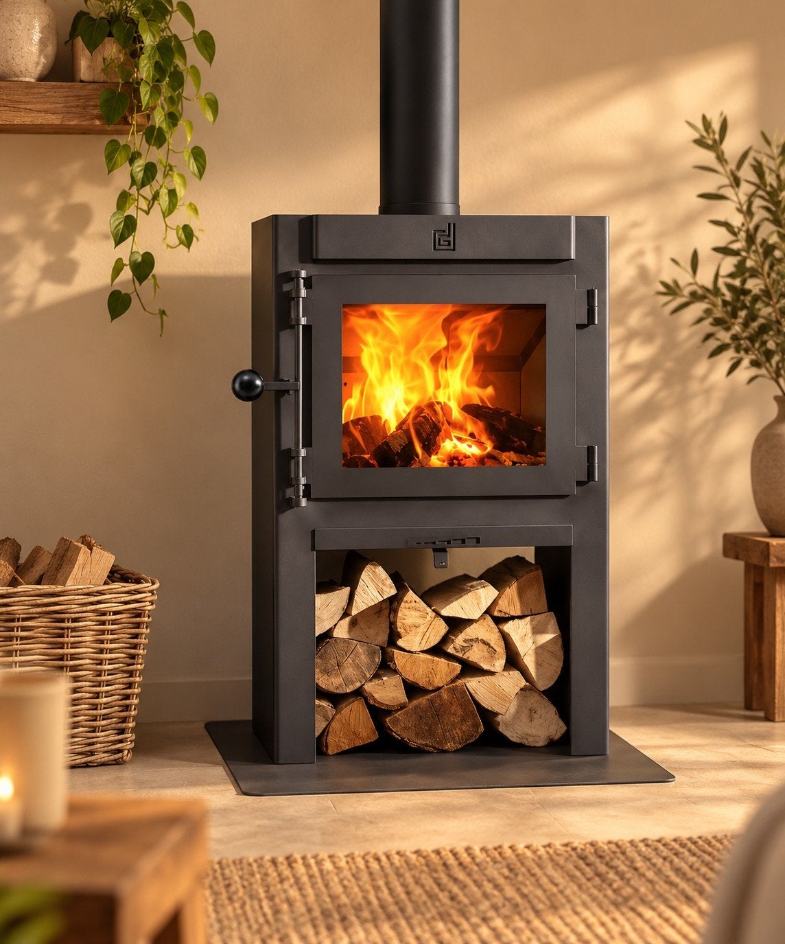 Houtkachel Dik Geurts Jannik Medium High leverbaar  €2395,-, Ophalen, Vrijstaand, Hout, Nieuw