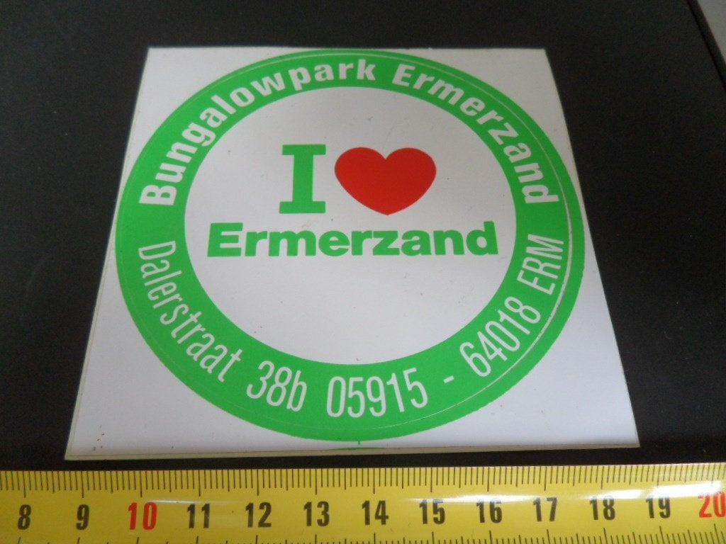 sticker Erm I LOVE Ermerzand Bungalowpark Dalerstraat 38b, Ophalen, Zo goed als nieuw