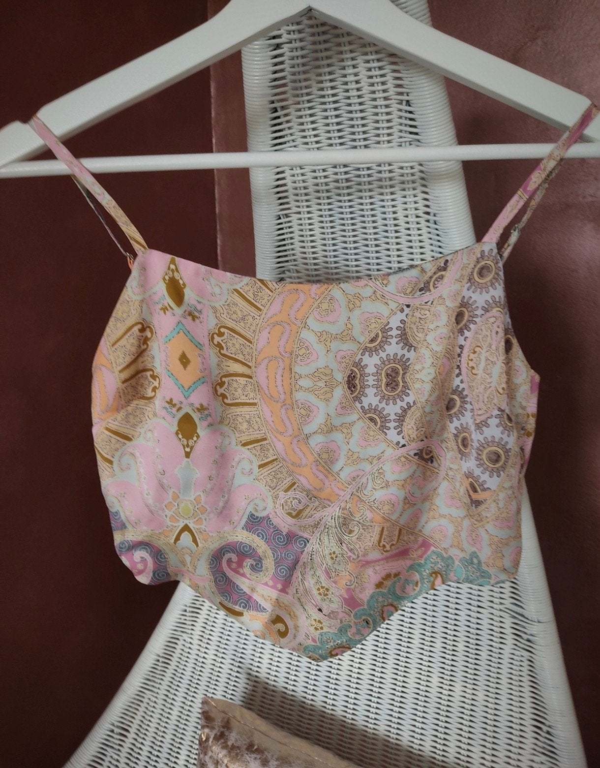 Costes - Bandana spaghetti top pastel kleuren - mt xs, Verzenden, Zo goed als nieuw, Costes, Roze