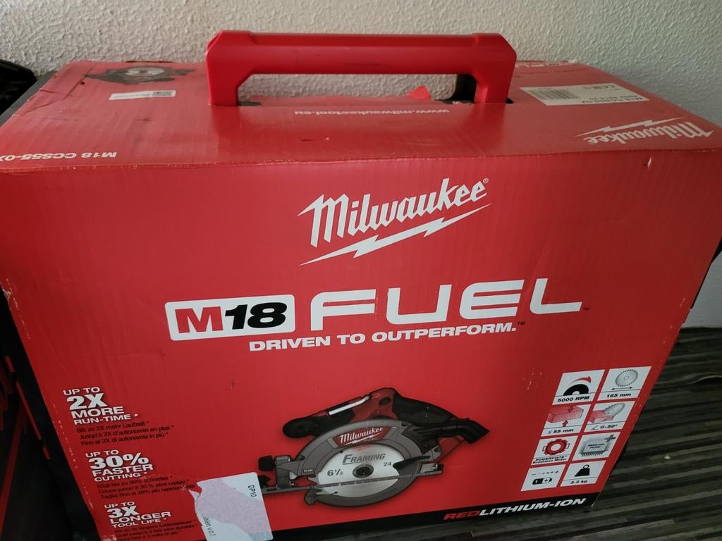 Milwaukee m18 ccs55, Ophalen, Cirkelzaag, 70 mm of meer, Nieuw