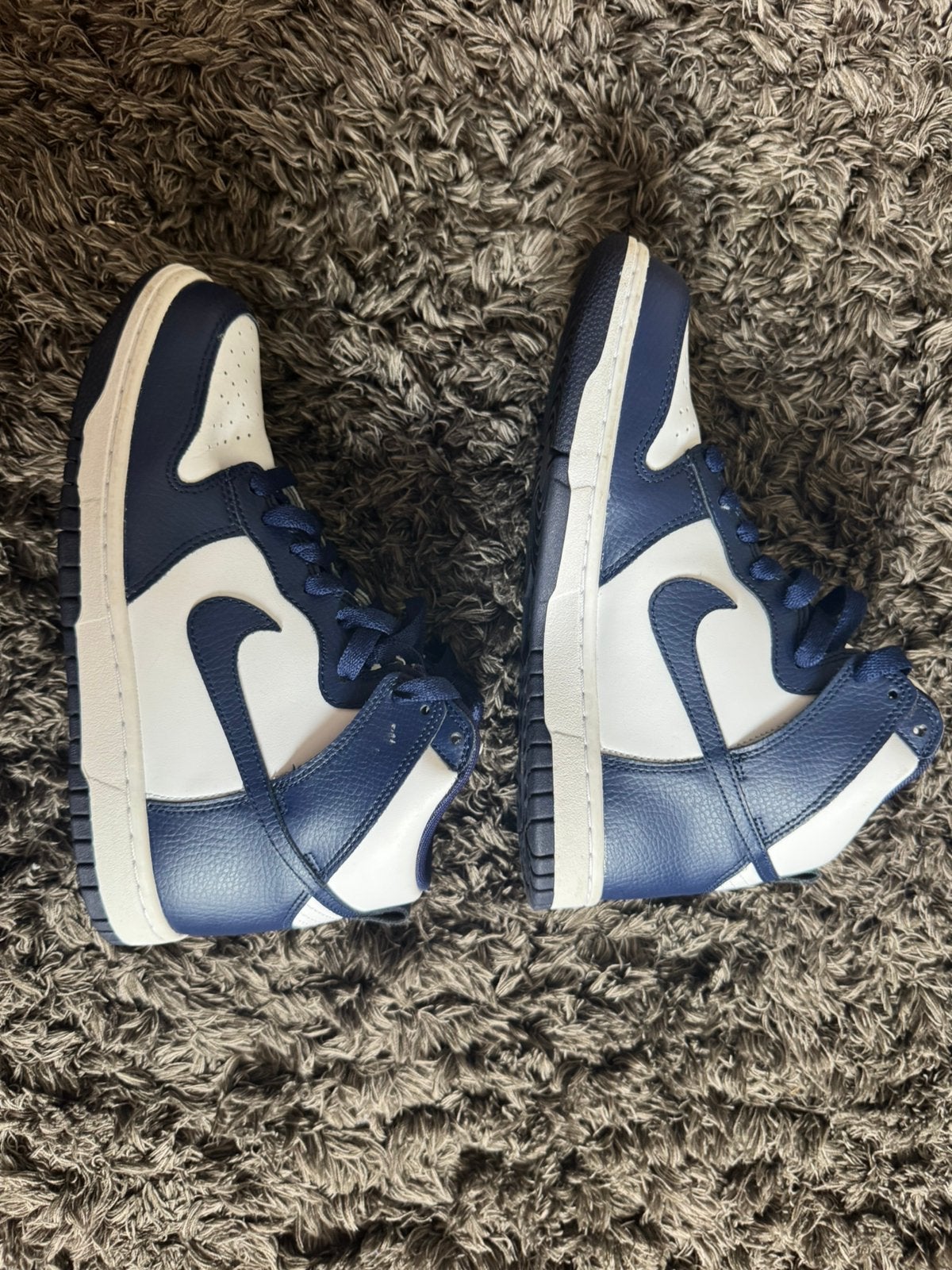 nike dunk high championship navy, Ophalen of Verzenden, Zo goed als nieuw, Blauw