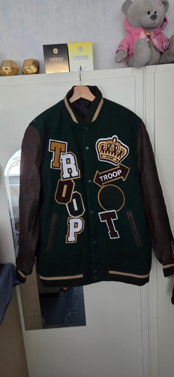 Nieuwe Troop baseball jack met leren mouwen, Maat 52/54 (L), Nieuw, Troop, Ophalen of Verzenden