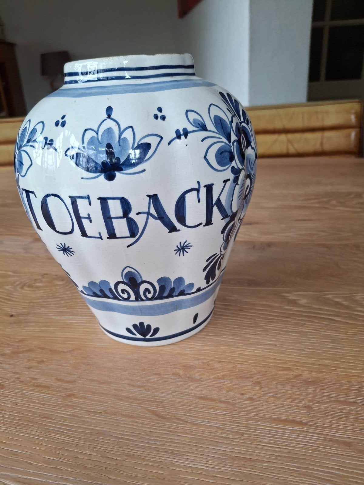 delf blauwe pot handpainted, Ophalen of Verzenden