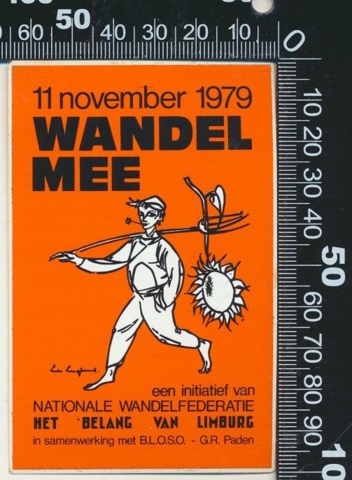 Sticker: Limburg Wandelt 1979 - Nationale Wandelfederatie, Verzenden, Zo goed als nieuw, Bedrijf of Vereniging