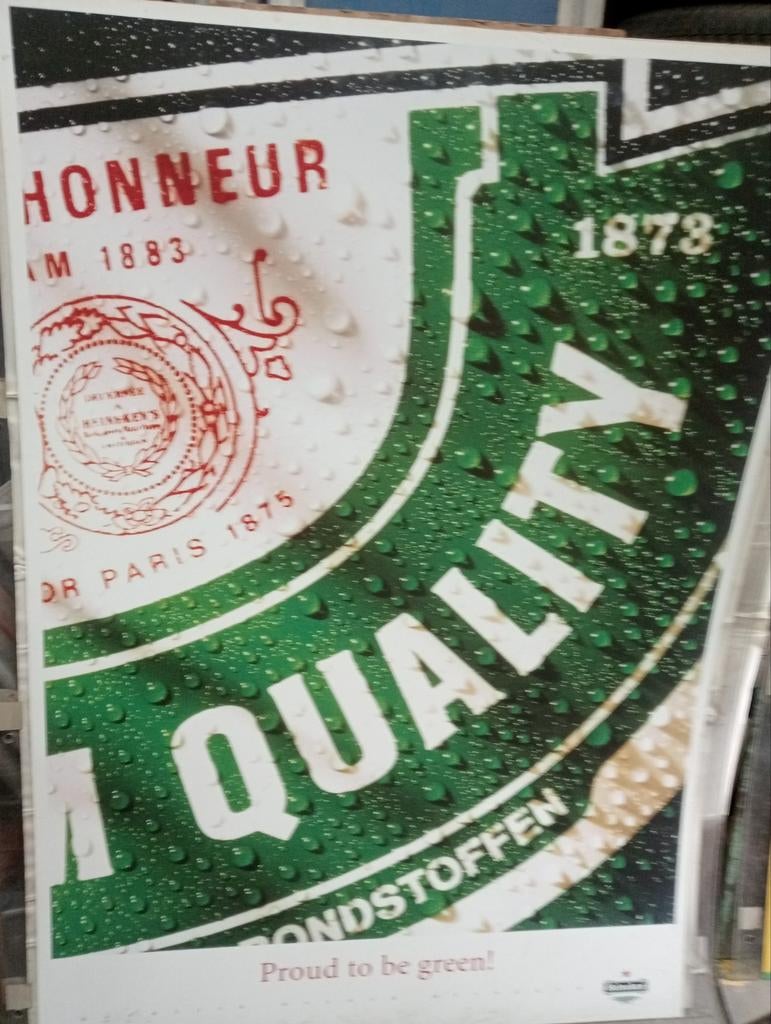 Heineken reclame ,afm; 1,5x 2 meter, Ophalen, Reclamebord, Plaat of Schild, Heineken