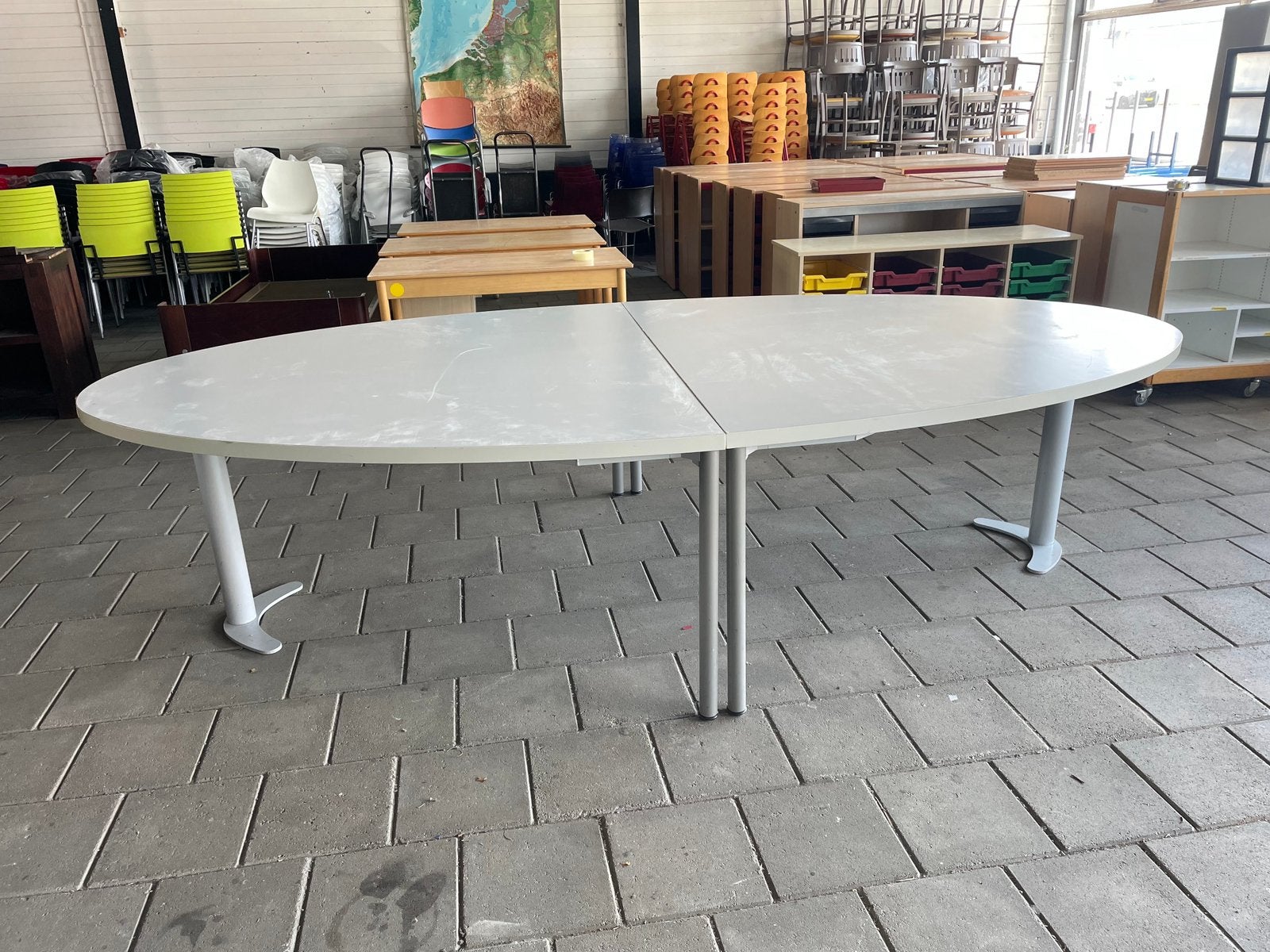 Ovale Kantinetafel Vergadertafel, Ophalen, Gebruikt, X, X