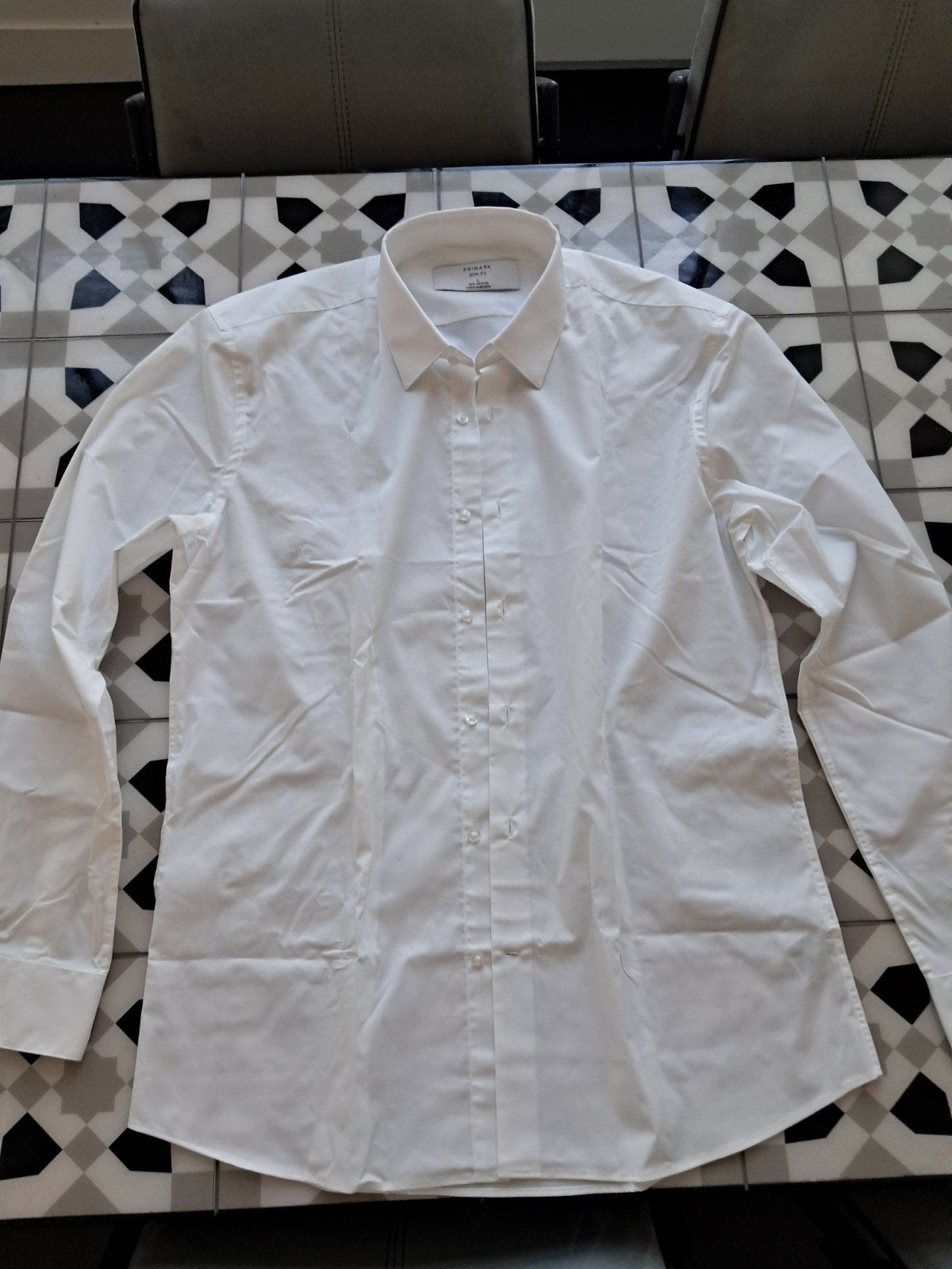 Nieuw wit overhemd maat L slim fit, Wit, Nieuw, Ophalen of Verzenden, Halswijdte 41/42 (L)