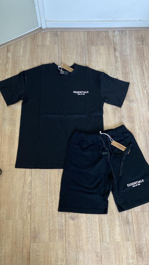 Essentials Fear of God Zwart T-shirt & Short Set, Ophalen of Verzenden, Nieuw