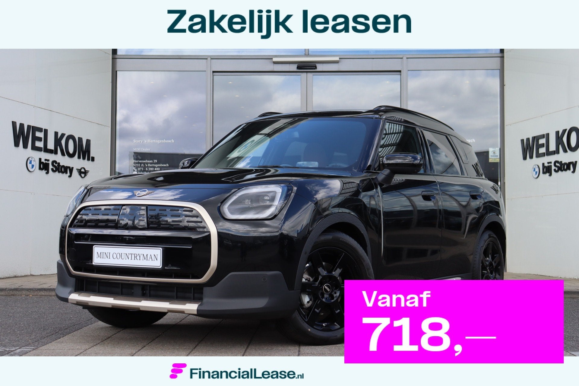 MINI Countryman E / Favoured / Pakket L / 18" Asteroid Spoke, LED verlichting, Countryman, Zwart, Leder